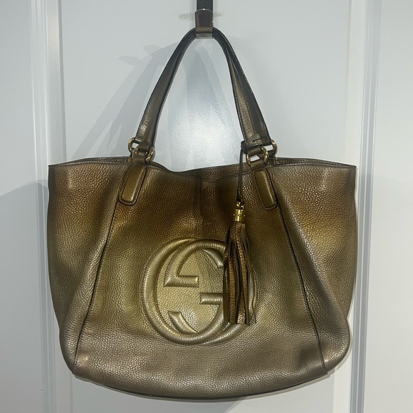 Authentic Gucci Limited Edition Large Soho Metallic Ombré Bronze Gold Chain - Picture 3 of 17